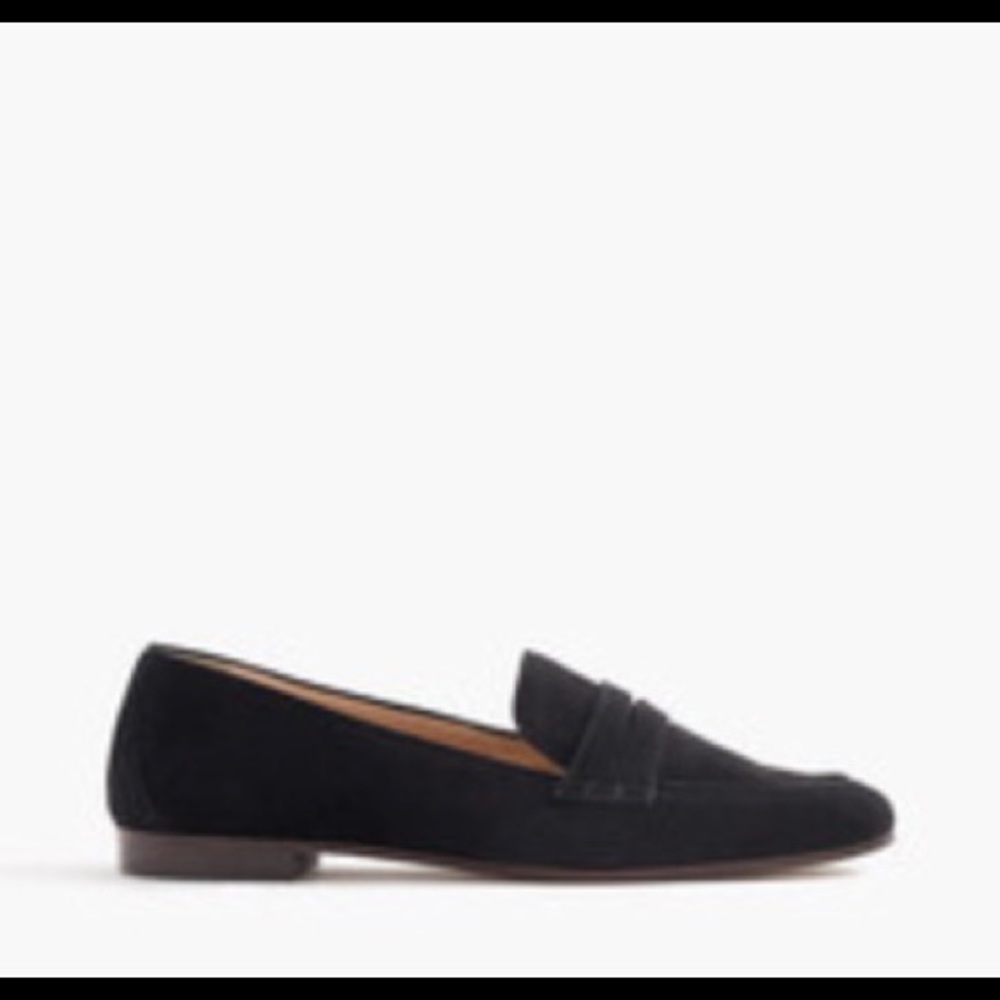 Brand-New J.Crew Charlie Penny Loafer in Black Suede Size 6